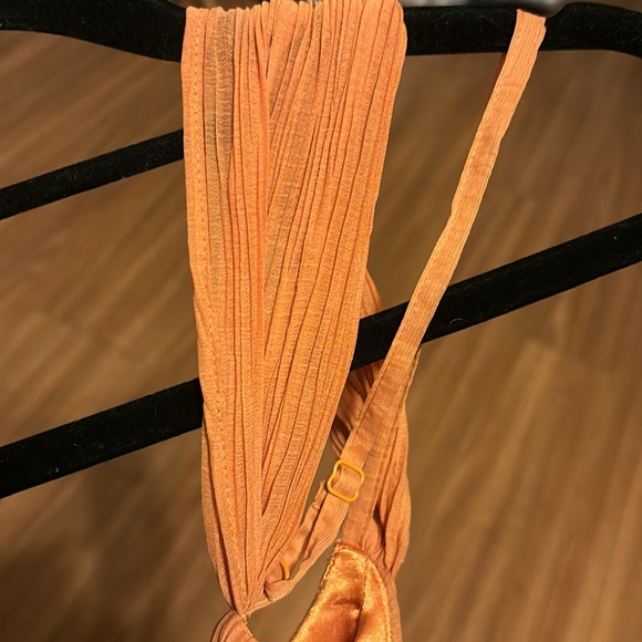 Express Pleated Orange Dress-Perfect for Wedding Season! - Picture 3 of 8